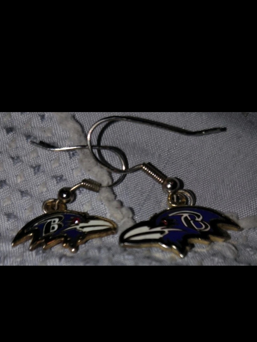 Baltimore Ravens Dangle Earrings Licensed NFL Football Game Jewelry Sports